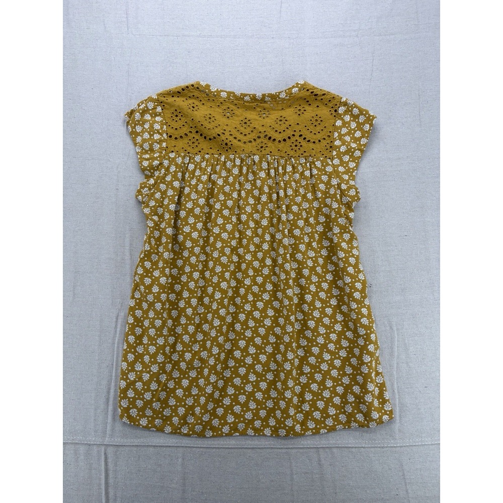 Daniel Rainn cottagecore Mustard Yellow Floral Sleeveless Top Women's 1x - Picture 6 of 10
